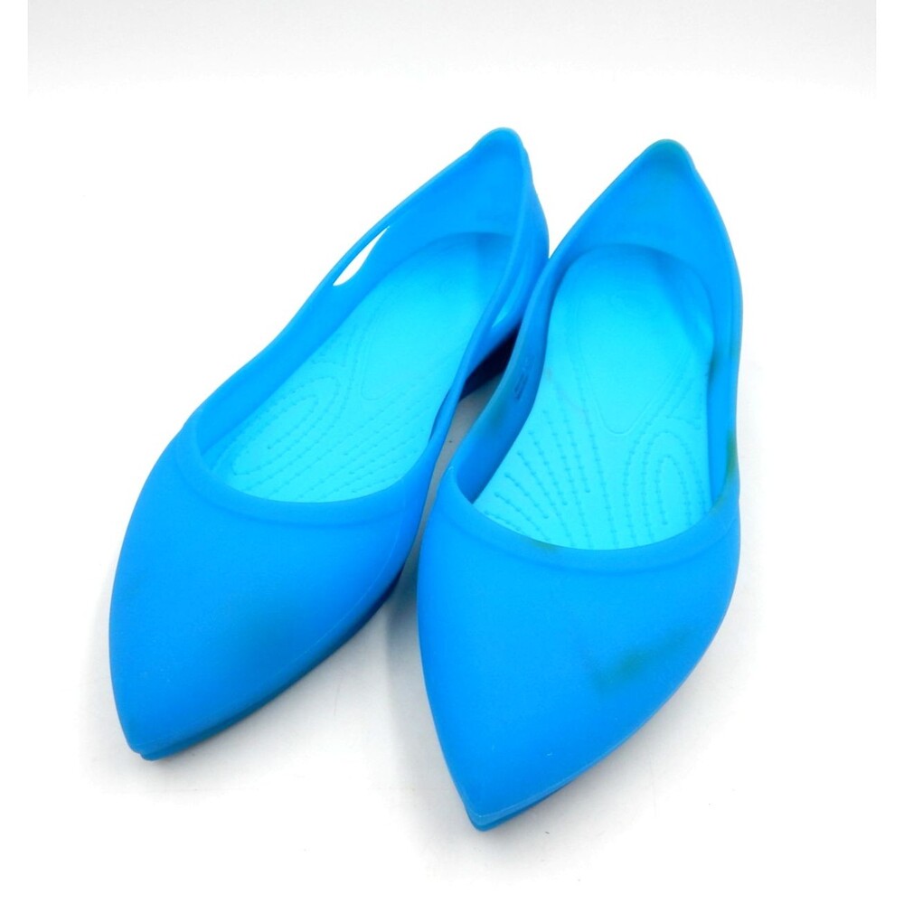 Crocs Womens Rio Pointed Toe Ballet Flat Turquoise Teal Green Shoes Size 9